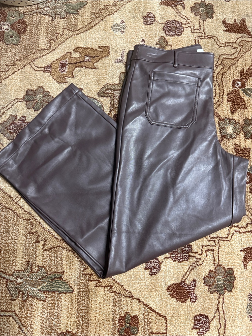 New with tags Ann Taylor Loft the Palmer wide leg faux leather pants 8